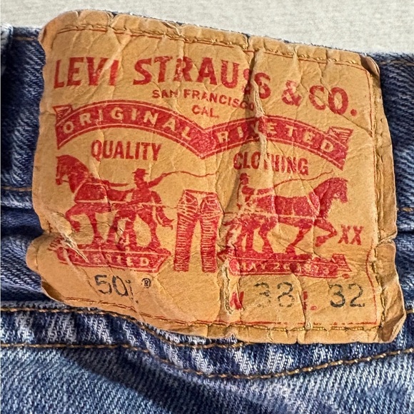 Levi's Other - Levis 501 Jeans Mens 38x32 Blue Button Fly Straight Leg